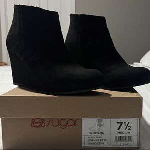 Sugar Women's Sleek Black Ankle Booties
